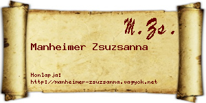 Manheimer Zsuzsanna névjegykártya