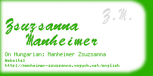 zsuzsanna manheimer business card